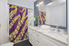Yellow Kraken Octopus Purple Ink Art Shower Curtain Home Decor