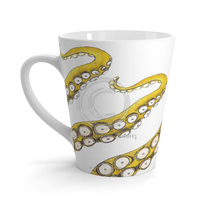 Yellow Octopus Tentacles Ink Art Latte Mug 12Oz Mug