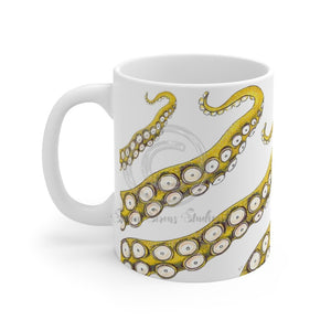 Yellow Tentacles Octopus Ink Mug 11Oz