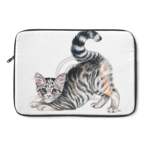 Yoga Calico Kitten Watercolor Ink Laptop Sleeve 13