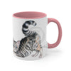 Yoga Cat Watercolor On White Art Accent Coffee Mug 11Oz
