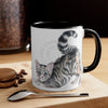 Yoga Cat Watercolor On White Art Accent Coffee Mug 11Oz