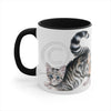 Yoga Cat Watercolor On White Art Accent Coffee Mug 11Oz Black /
