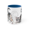 Yoga Cat Watercolor On White Art Accent Coffee Mug 11Oz Blue /
