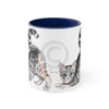 Yoga Cat Watercolor On White Art Accent Coffee Mug 11Oz Navy /