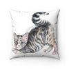 Yoga Kitten Watercolor Square Pillow Home Decor